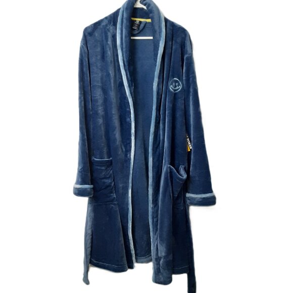 Joe Boxer Womans Belted Robe Size OSFM Long Sleeve Pockets Plush Blue NWT $65. - Picture 1 of 7